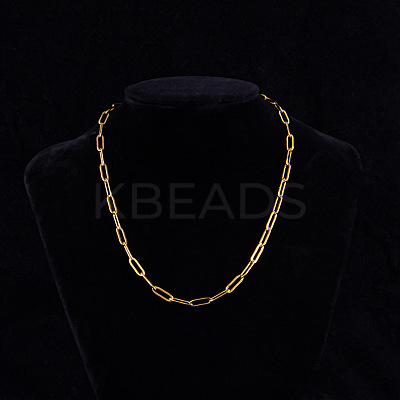 4MM Unisex 304 Stainless Steel Paperclip Chains Necklaces LS-AU9647-2-1