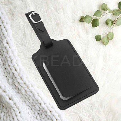 CutHollow 4Pcs PU Leather Luggage Tag OFST-CL0001-01B-03-1
