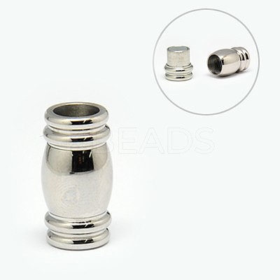 Tarnish Resistant 304 Stainless Steel Magnetic Clasps with Glue-in Ends STAS-K006-01A-1