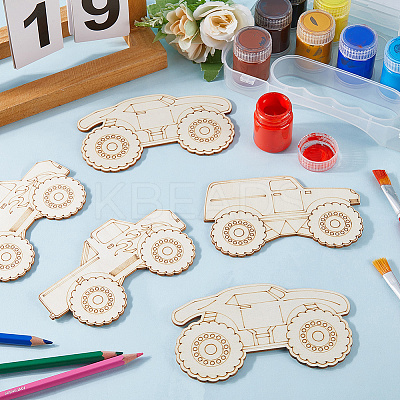 30Pcs 3 Styles Car Unfinished Wood Cutouts Decoration DIY-WH20011-62-1
