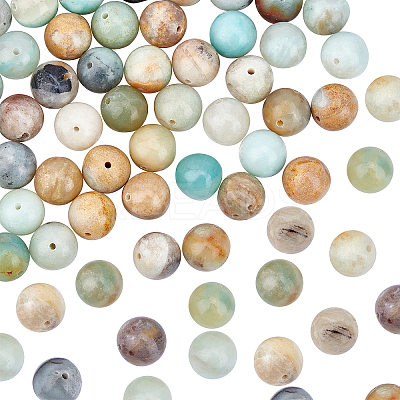 Natural Flower Amazonite Beads Strands G-OC0001-44-1