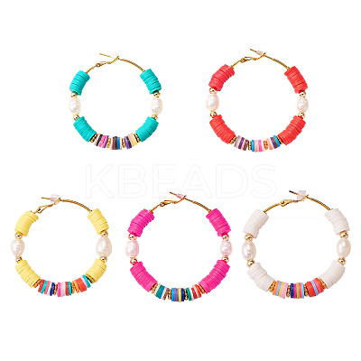 Basketball Wives Style Brass Hoop Earrings EJEW-SZ0001-01G-1
