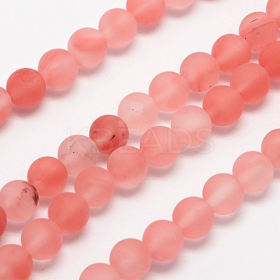 Cherry Quartz Glass Beads Strands G-D684-4mm-1