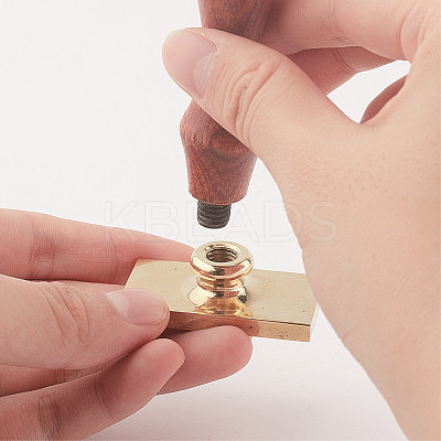 Wax Seal Brass Stamp Head AJEW-WH0215-041-1