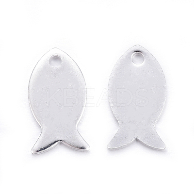Stainless Steel Fish Charms STAS-M037-08S-1