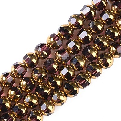 Electroplate Glass Beads Strands EGLA-Q128-04A-FP05-1