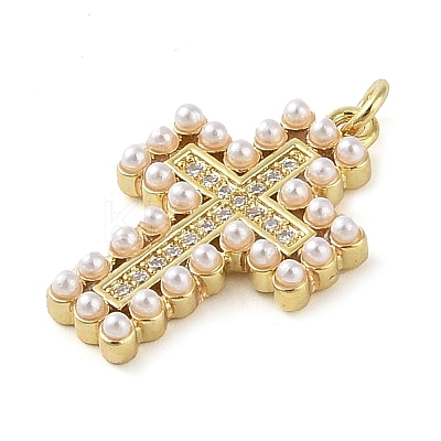 Brass Micro Pave Clear Cubic Zirconia Pendants KK-Q813-08D-G-1