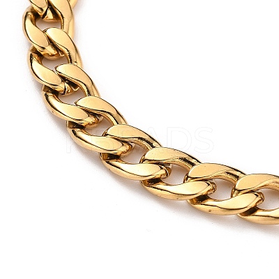Woman's 304 Stainless Steel Cuban Link Chain Bracelets BJEW-JB05611-01-1