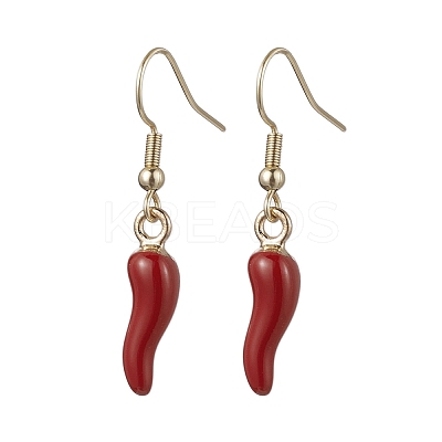 Alloy Enamel Chili Dangle Earring EJEW-JE05762-1