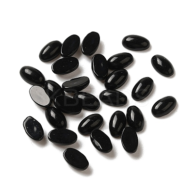 Synthetic Black Stone Cabochons G-F772-01A-09-1