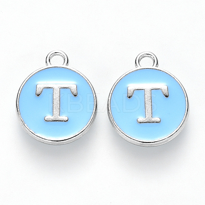 Platinum Plated Alloy Enamel Charms ENAM-S118-04T-P-1