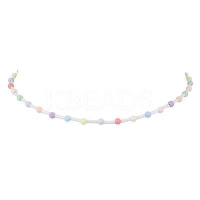 Acrylic and Glass Round Bead Necklaces NJEW-JN04876-1