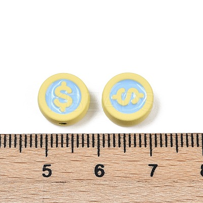 Spray Painted Alloy Beads PALLOY-S038-09C-1