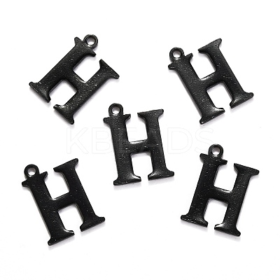 304 Stainless Steel Alphabet Charms STAS-H122-H-EB-1