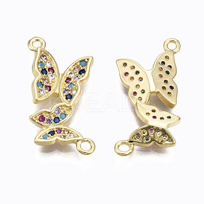Brass Micro Pave Cubic Zirconia Links Connectors ZIRC-N039-121B-NF-1
