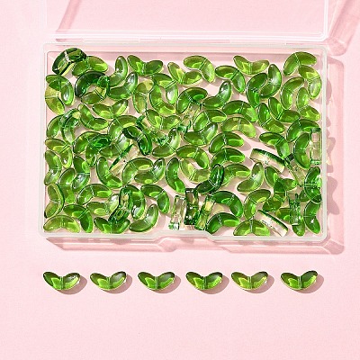 100Pcs Spray Painted Transparent Glass Beads GLAA-FS0002-04-1