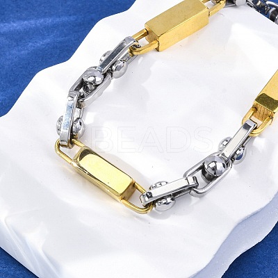 304 Stainless Steel Link Chain Bracelets for Women Men BJEW-R018-18GP-1