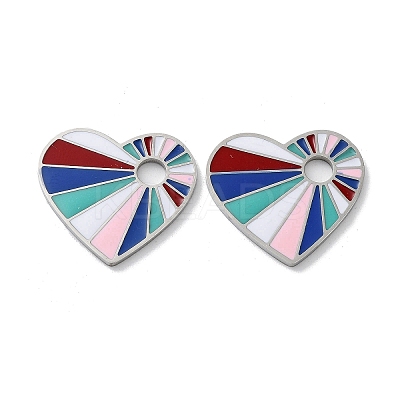 304 Stainless Steel Enamel Pendants STAS-P339-17P-01-1