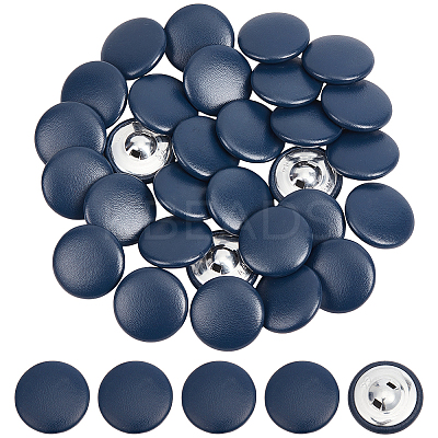 30Pcs Imitation Leather Snap Bottons BUTT-NB0001-90C-1