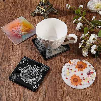 10Pcs 2 Style Coaster Silicone Molds DIY-SZ0002-73-1