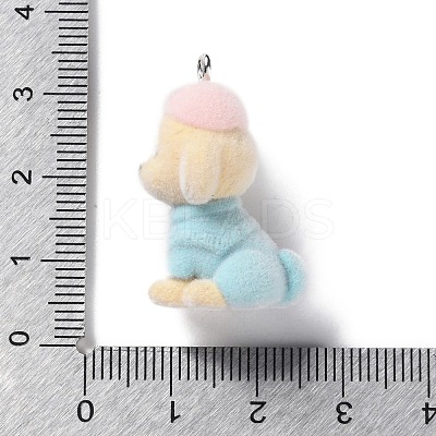Flocky Resin Pendants RESI-A040-03A-1