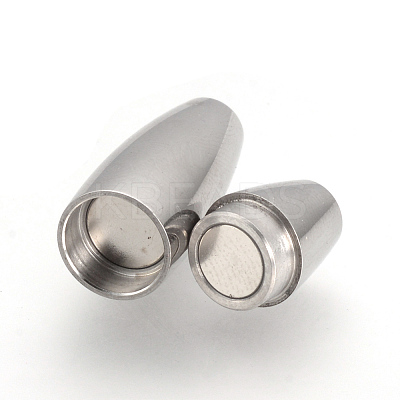 Tarnish Resistant 304 Stainless Steel Magnetic Clasps with Glue-in Ends STAS-Q211-29A-1