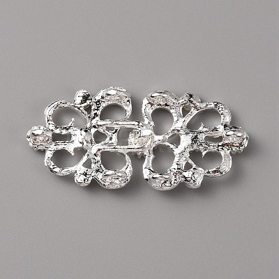 Zinc Alloy Crystal Rhinestone Snap Lock Clasps LS-FIND-WH0008-20S-1