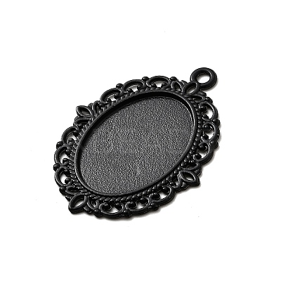 Electrophoresis Alloy Oval Pendant Cabochon Settings X-PALLOY-Q304-50-NR-1
