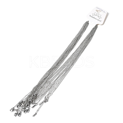 12Pcs 1.5MM 304 Stainless Steel Twisted Chain Necklaces for Men Women NJEW-H093-17P-01-1