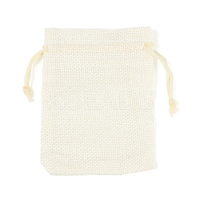Polyester Imitation Burlap Packing Pouches Drawstring Bags ABAG-R005-9x12-13-1