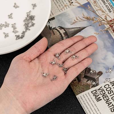 Tarnish Resistant 304 Stainless Steel Insect Charm Butterfly Pendants STAS-J014-19-1