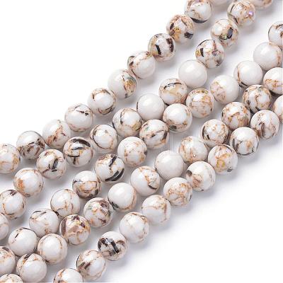 Assembled Synthetic Turquoise and Shell Beads Strands G-S212-4mm-02-1