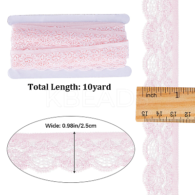 10 Yards Polyester Elastic Lace Trim OCOR-WH0086-04A-1