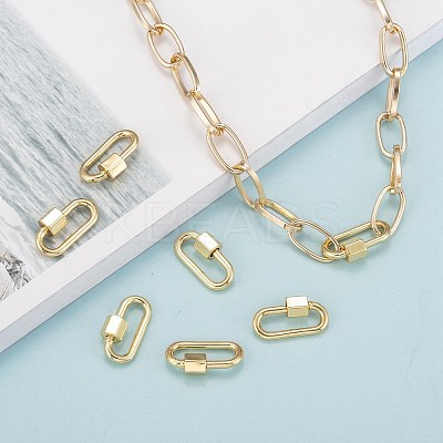 Brass Screw Carabiner Lock Charms LS-KK-T047-08G-1