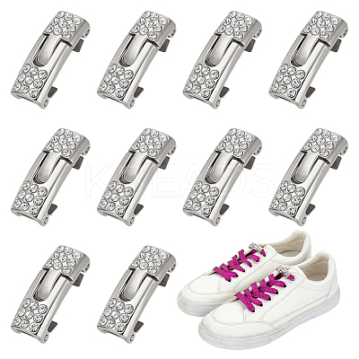 6 Pairs Zinc Alloy Rhinestone Snap Lock Clasps FIND-FG0005-21P-1