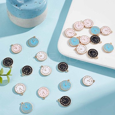 40Pcs 4 Colors Alloy Enamel Pendants ENAM-SC0002-96-1