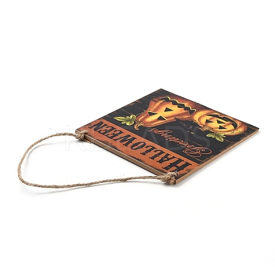 Halloween Wooden Door Hanging Welcome Sign Board HJEW-Z002-01A-1