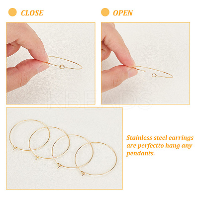 100Pcs 316 Surgical Stainless Steel Wine Glass Charms Rings STAS-UN0046-80-1