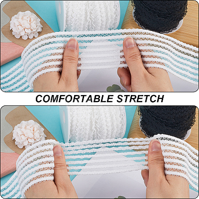 10M Knitted Fish Line Nylon Elastic Lace Trim OCOR-GF0003-71A-1