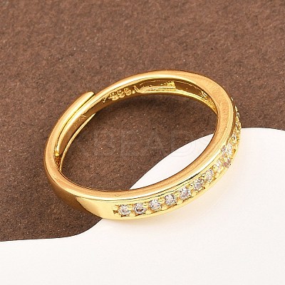 Brass Micro Pave Cubic Zirconia Adjustable Finger Rings for Women RJEW-Z113-24G-1