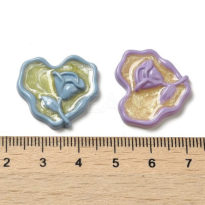 Valentine's Day Opaque Resin Cabochons RESI-F050-01-1