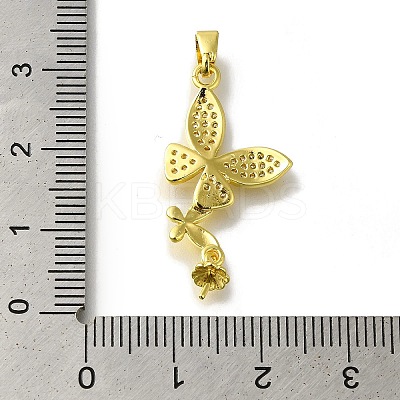Rack Plating Brass Micro Pave Clear Cubic Zirconia Pendant KK-H485-34G-1