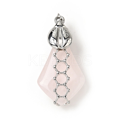Natural Rose Quartz Pendants G-C246-05P-1