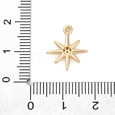 Brass Micro Pave Clear Cubic Zirconia Pendants KK-Z084-01G-1