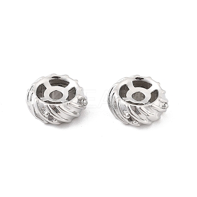 Brass Micro Pave Clear Cubic Zirconia Spacer Beads LS-KK-K371-31P-1