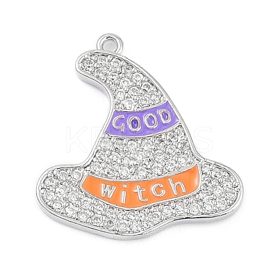 Rack Plating Brass Cubic Zirconia Pendants KK-D031-07P-02-1