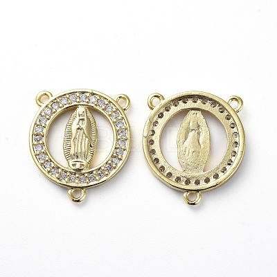 Brass Micro Pave Cubic Zirconia Chandelier Component Links ZIRC-G157-28G-1