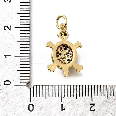 Brass Micro Pave Cubic Zirconia Pendants KK-B128-05G-1