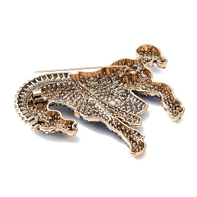 Alloy Rhinestone Lapel Pins for Backpack Clothes JEWB-H036-02AB-1
