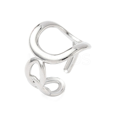 Hollow 304 Stainless Steel Cuff Rings RJEW-S626-07P-1